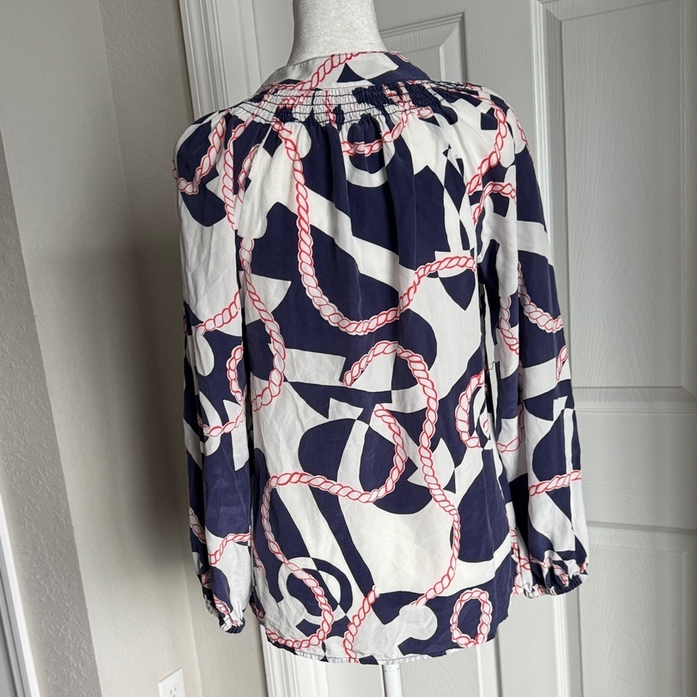 Lilly Pulitzer Navy and White Rope Print Blouse - Picture 9 of 15